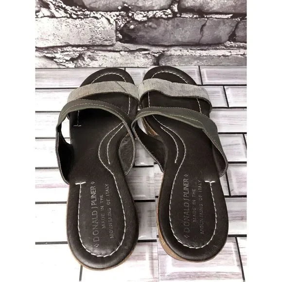 Donald Pliner Shera Copper Metallic Straps Cork Wedge Sandals Women 7.5M US/38EU - Picture 7 of 16